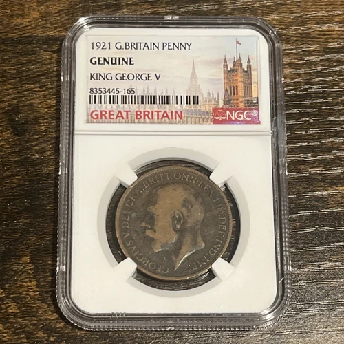 1921 Great Britain One Penny King George V NGC