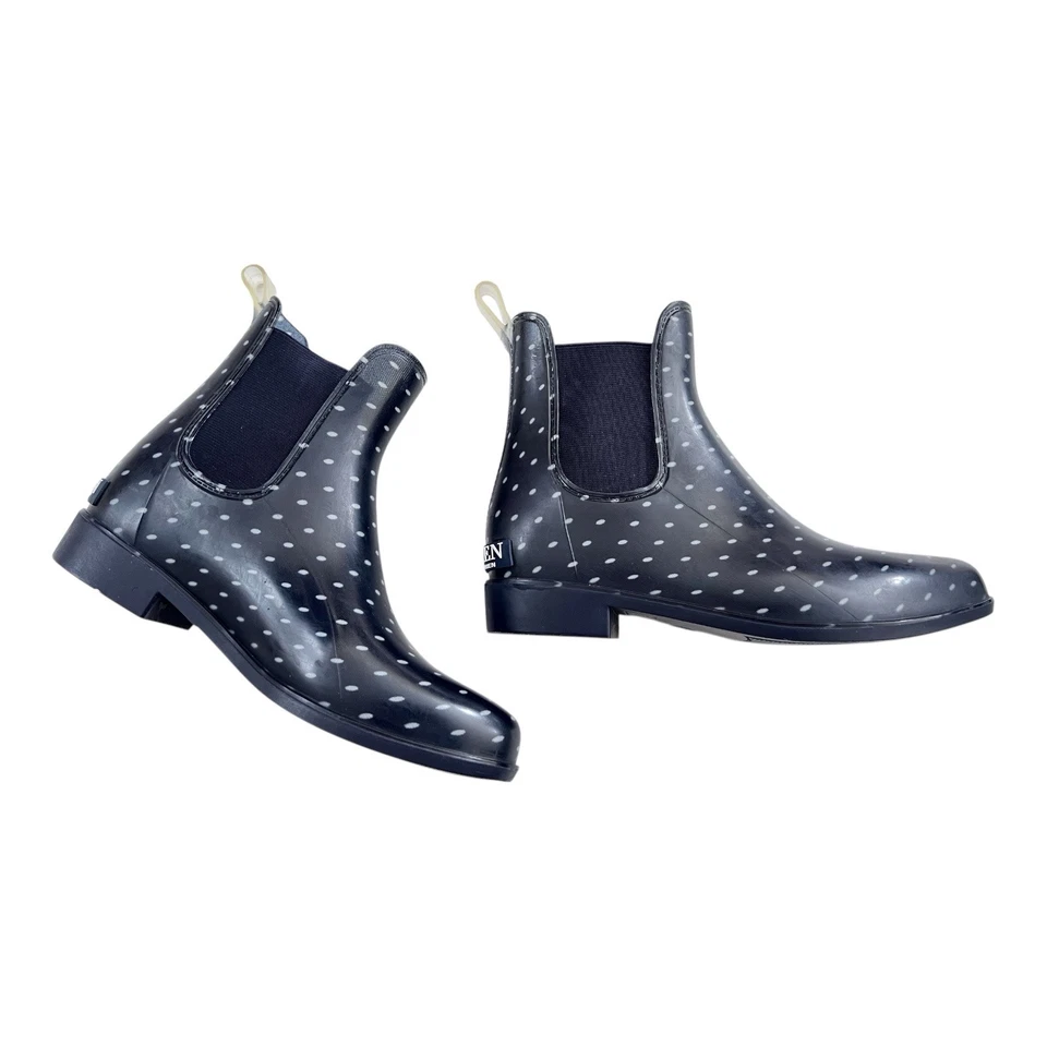 Botas de lluvia Lauren Ralph Lauren Tally azul marino a lunares botín para mujer talla 6” Foto 3 de 4
