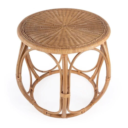 Butler Specialty Company Savannah Woven Rattan Round End Table - Natural - Picture 6 of 9