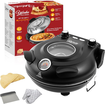 Elektro-Pizzaofen, 31cm feuerfester Pizzastein, 1200W Arbeitsplatte-Pizza-Maker,