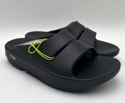 Oofos OOAHH 1100 Unisex NEW Slide Sandals Black Multiple Sizes