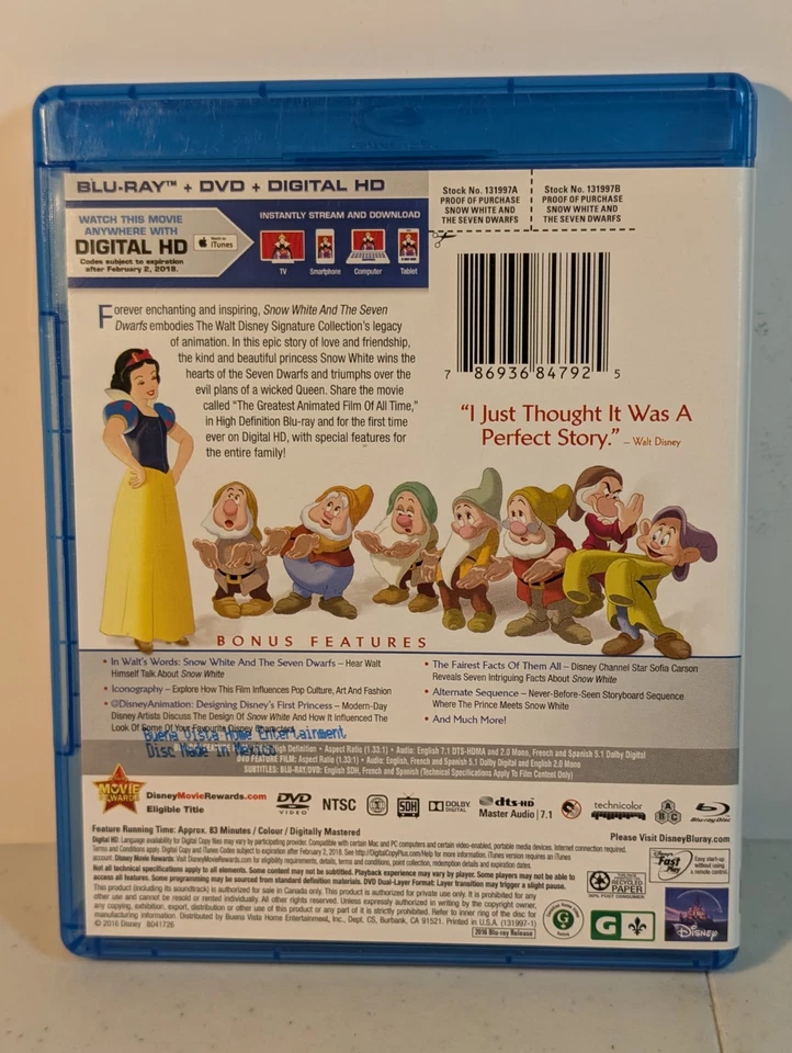 Snow White And The Seven Dwarfs Blu-Ray + DVD - Image 4 of 4
