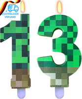 Pixelmotiv Kerze 13 Geburtstag Junge MäDchen, Pixel Geburtstagskerzen Zahlen 13,