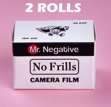 2 Rolls - Mr. Negative No Frills 100 ISO 36exp B&W Black and White 135 35mm Film