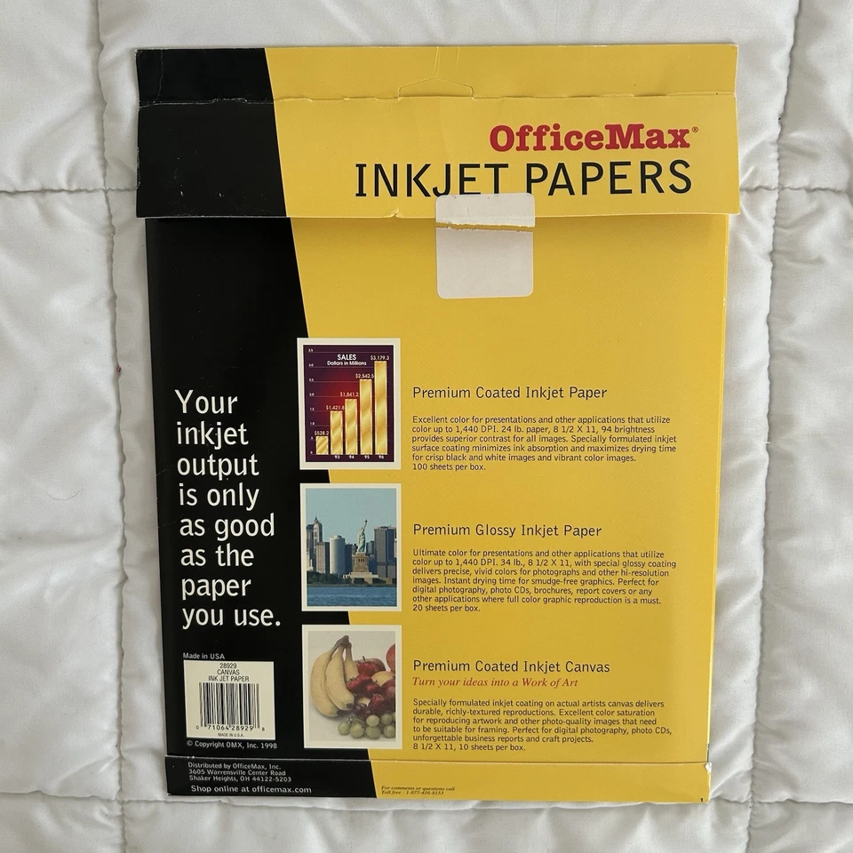 OfficeMax Premium Coated Inkjet Canvas Paper - 10 Sheets (open package) - Image 3 of 4