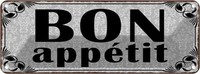 Blechschild 10X27 Cm Bon Appetit Essen Trinken Deko Geschenk Metall Schild