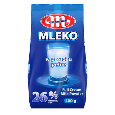 5900512400044 Mlekovita Mleko w proszku pełne 26% tł. 400g MLEKOVITA
