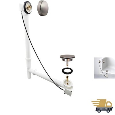 Comprehensive 35 in. Cable Drive Drainage System: Stainless Steel & Brass Finish