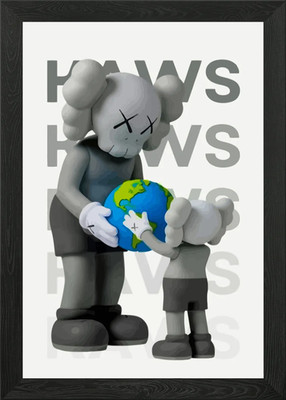 Kaws World gerahmtes Wandbild Poster Leinwanddruck Bild