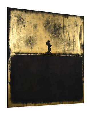 Micky Maus Leinwand Bild Wandbild Cartoon Pop Art Gold Luxus Mark Rothko Stil