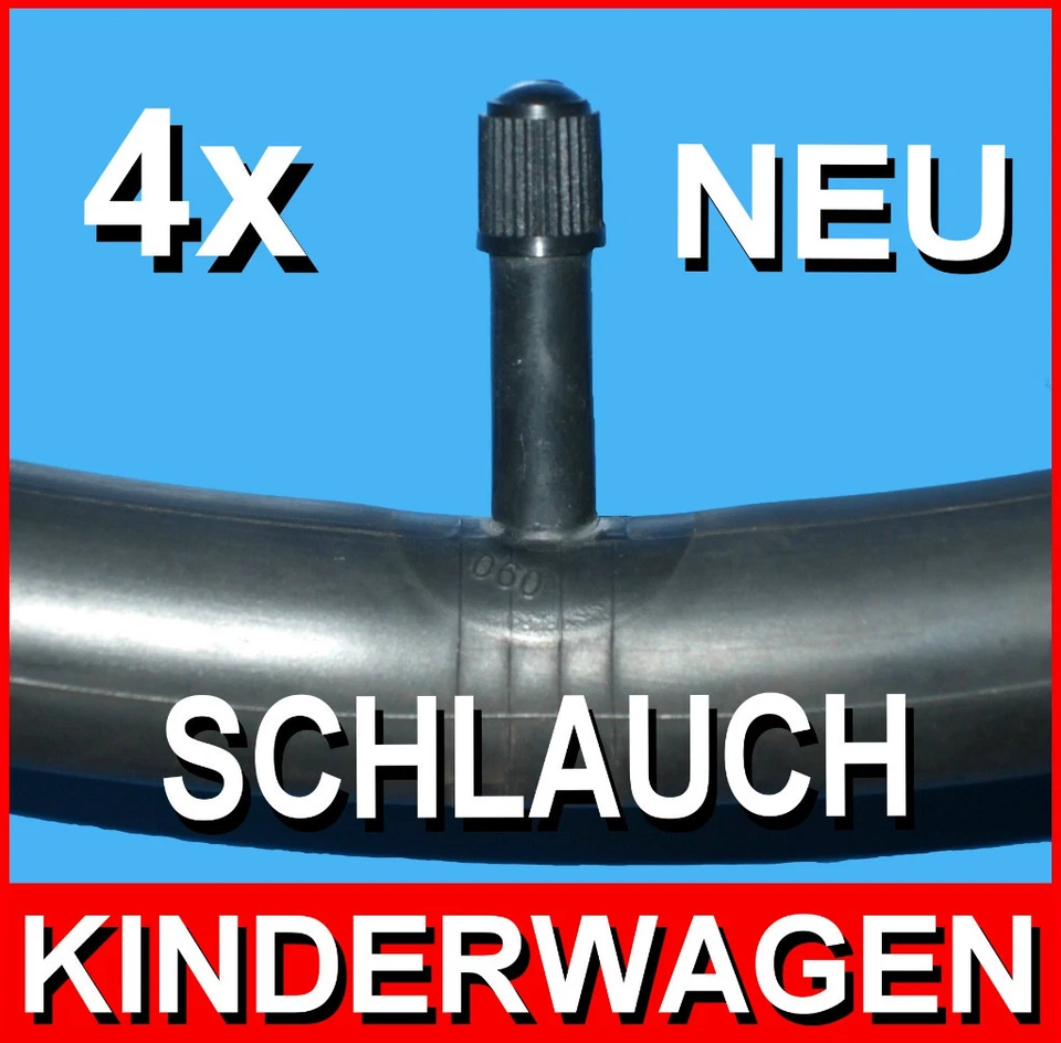 4x Schlauch 12 1/2 x 2 1/4 Kinderwagen Reifen Buggy Roller, Ventil gerade