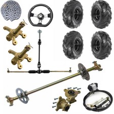 29" Go Kart Rear Axle Kit Front Wheel Steering 6" Wheels Brake Assembly ATV Quad