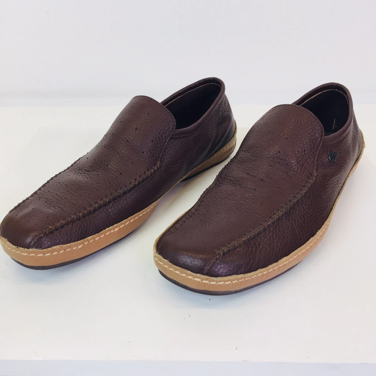 Lacoste Boston Punched Square Toe Driving Moc Loafer Shoes Men&