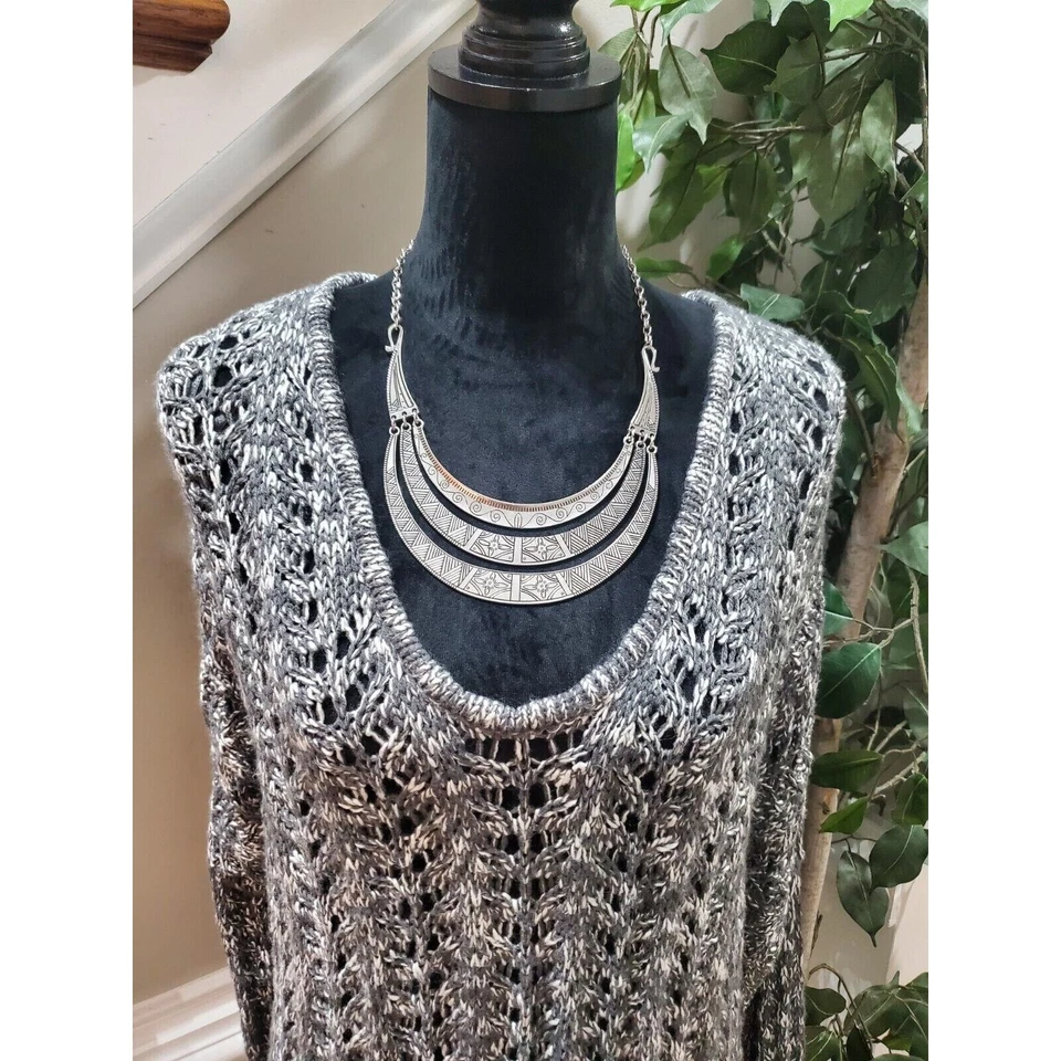 Suéter tejido pulóver manga larga cuello redondo 100 % acrílico Cato para mujer 22/24 W Foto 2 de 4