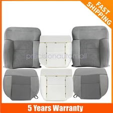 Front Cloth Seat Cover Flint Gray / Foam Cushion For 2004-2008 Ford F150 Lariat