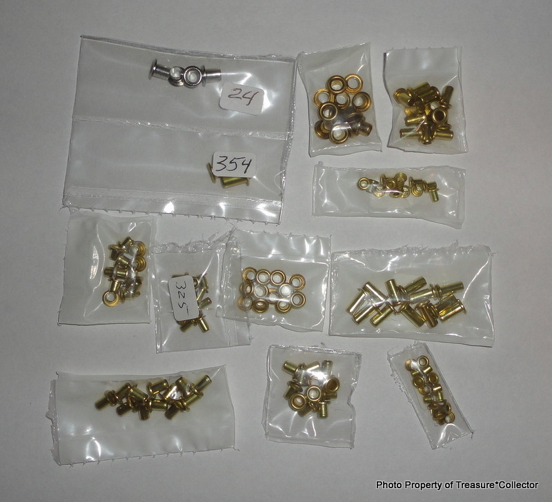Robert Grossman Co Marx Train Brass Eyelet Rivet Tool Set With 126-Piece Assortment - Vintage O Gauge - View #3