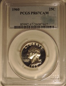 1960-PCGS-PR-67-CAM-Washington-quarter-superb-Cameo-GEM-proof