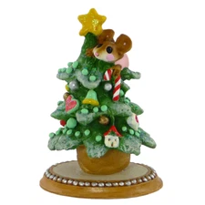 Wee Forest Folk TREE ALONE, WFF# M-240a, Pink Christmas Mouse