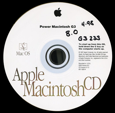 Mac OS 8.0 Install Disc Powermac G3