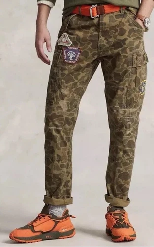 Polo Ralph Lauren Voyager Cargo Pants Mens 40x30 Forestry Camo Patchwork Utility