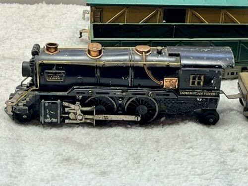 American Flyer Prewar O-Gauge 2-4-2 Locomotive, Tender and 3 Car Set - Picture 5 of 20