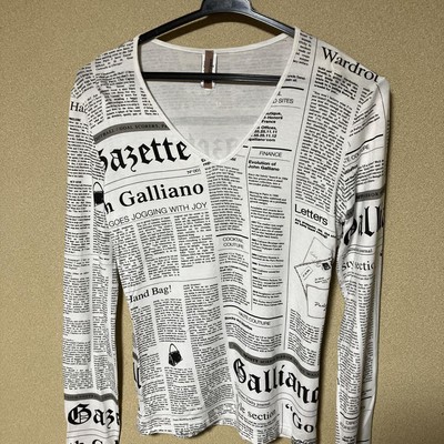 John Galliano Newspaper Ladies Long Sleeve T-Shirt JOHN GALLIANO  
