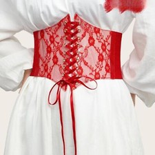 Ceinture Corset en dentelle, ceinture large en maille pour robe de vacances,