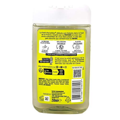 Le Petit Marseillais Duschgel Mandarine Limette 12x250ml – Frisch aus Frankreich - Bild 4 von 5
