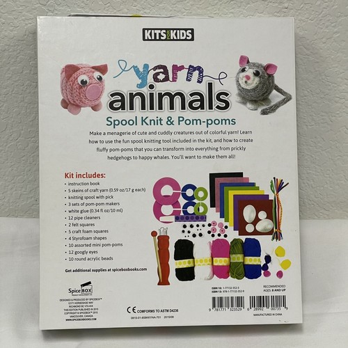 Spice Box Yarn Animals Kits for Kids Almost Full Kit Crafts Knitting Yarn Tools - Picture 2 of 9