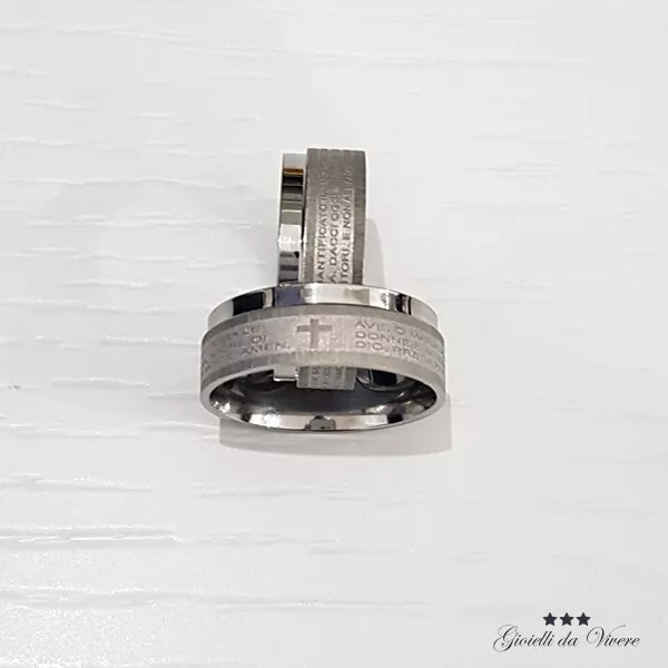 Anello padre nostro acciaio inox sale