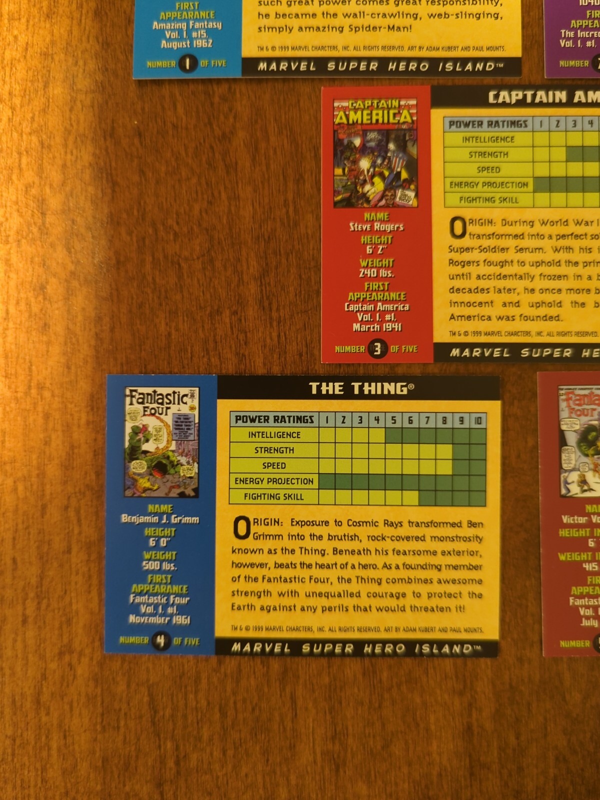 Marvel Super Hero Island Trading Cards 1999 Exclusive Complete Set Of 5 - Picture 8 of 12