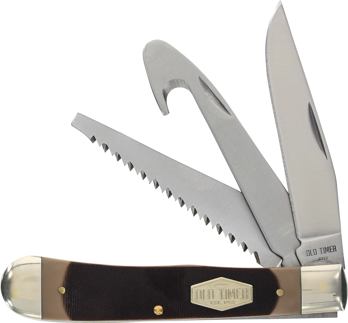 Schrade 69OT Old Timer Premium Trapper Knife w/ Saw, Gut hook