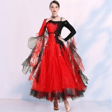 Latin Ballroom Dance Dress Modern Salsa Waltz Standard Long Dress N117 2 Colors