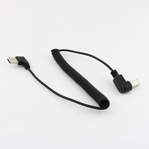 USB 2.0 B Male Right Angle to A Right Angle Male Spiral Coiled Printer Cable 5ft - Picture 7 of 7