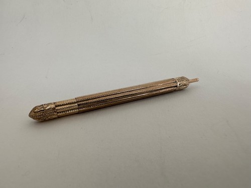 Antique VTG Victorian 1800's Gold Filled Telescoping Mechanical Pencil