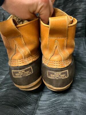 LL Bean Maine Hunting Shoe Mens Brown Leather Rubber‎ Duck Boots Low Top Size 10 L.L. Bean | Shoes | Vintage Ll Bean Maine Hunting Shoe Brown  main image 2