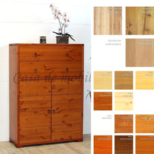 Massivholz Highboard 89x122x33cm Hoch-schrank kommode Anrichte Vertiko