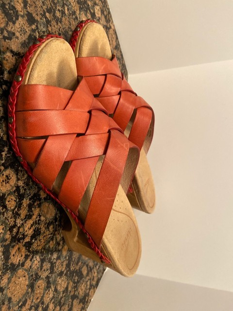 Dansko Rust Sandals With 2 1/2â Wooden Heel | eBay