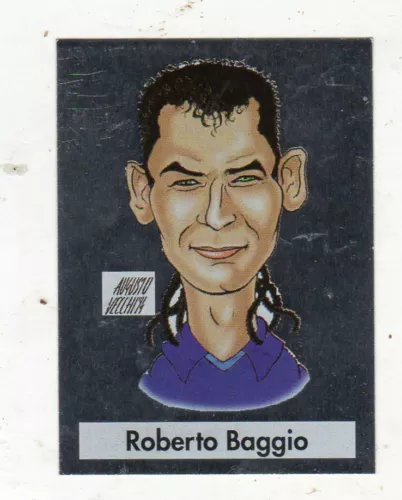 FIGURINA  EUROFLASH  CALCIO 95 CARICATURA  USA 94 ROBERTO  BAGGIO  ORIGINALE NEW