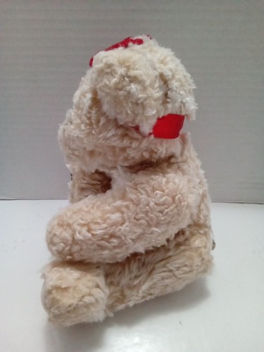 Orso Hershey~peluche marrone chiaro~fiocco rosso~vintage~8" seduti~piedi marcati MAGLIA TM. Caratteristiche tecniche - Foto 2 di 8
