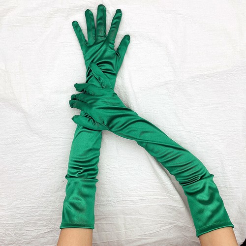 Women's Opera Wedding Bridal Evening Party Prom Costume Gloves Satin Long Gloves - Picture 22 of 51