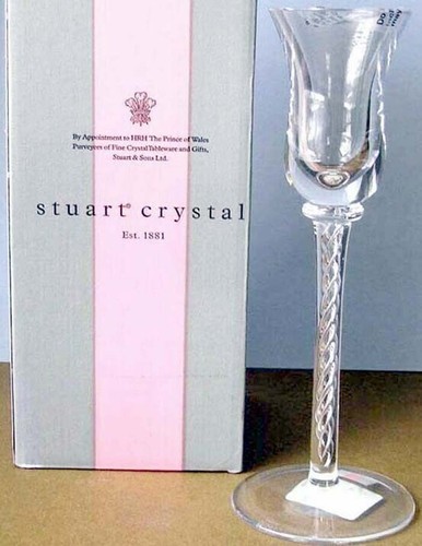 Stuart Crystal Iona Candlestick 8.25"H Air Twist Stem #140162 New in Box - Picture 2 of 2