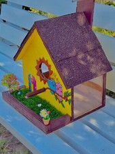 Large Bird House Bright Happy With Love Birds Design