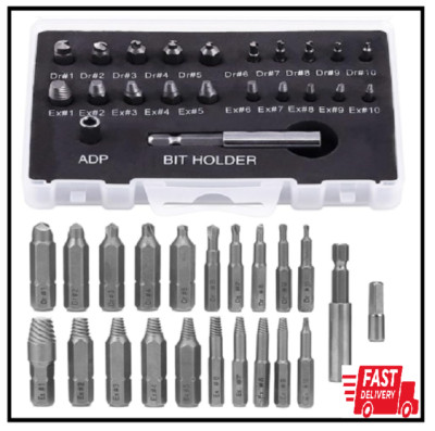 22Pcs Mini Damaged Screw Extractor Kit Small Stripped Screws Remover Easy Out Br