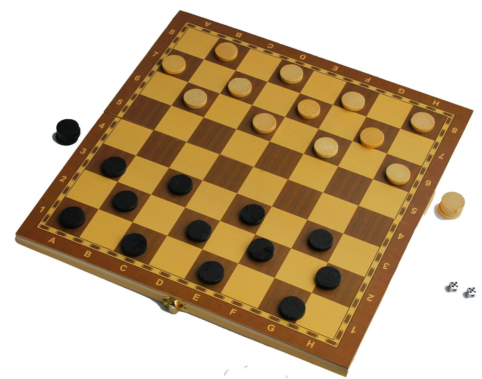 Schach- und Dame-Brett Colorbaby Backgammon Holz (4 Stück)