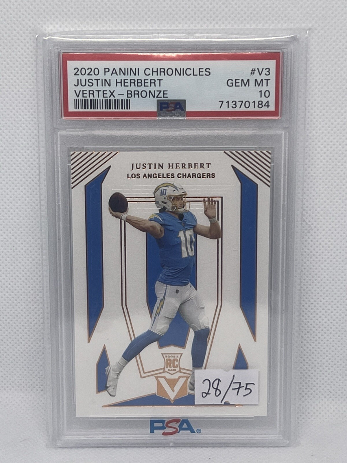 Justin Herbert Panini Chronicles Vertex #V3 Bronze