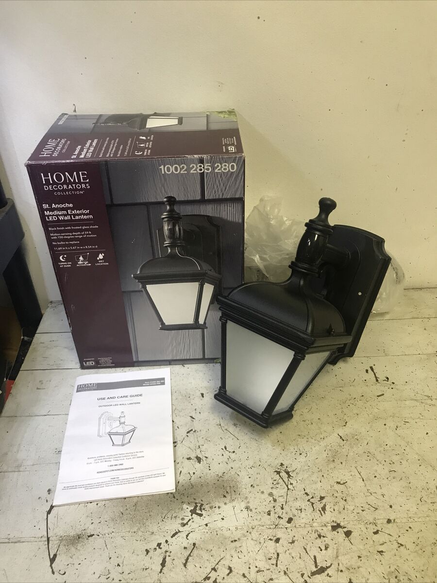 Black Motion Sensor Outdoor Integrated LED Wall Lantern Sconce Black Motion Sensor Outdoor Integrated LED Wall Lantern Sconce