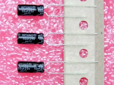 Lot x25 : Condensateur 10µF 10uF 10MF 25V Radial Hitano 85°C 12x5mm