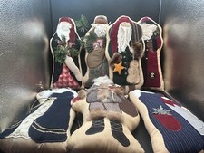 7 Old World Folk Art Stuffed Plush Santa Claus St Nick Mantle Dolls Decor Patti