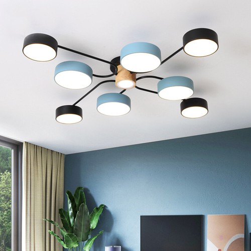 Macarons Colorful Multi Head Chandelier Modern Semi Flush Mount Ceiling Light - Picture 5 of 18